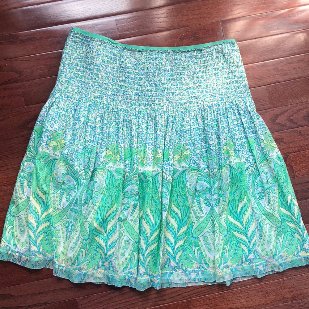 Elie Tahari Patterned Blue Green Skirt size 10
